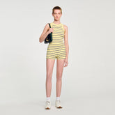 Striped knit vest top Light Yellow Sandro Women