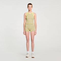 Striped knit vest top Light Yellow Sandro Women