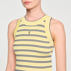 Striped knit vest top Light Yellow Sandro Women