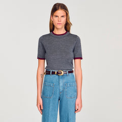 Two-tone cropped sweater Grey Sandro Women