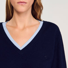 Wool and cashmere sweater Navy Blue Sandro Women