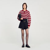 Striped polo sweater Bordeaux Sandro Women
