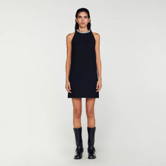 Dress with jewellery collar Black Sandro Women