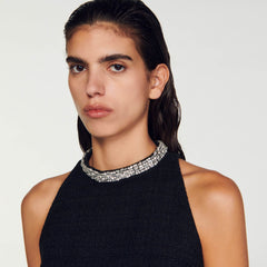 Dress with jewellery collar Black Sandro Women