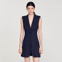 Mini pleated suit dress Deep Blu Sandro Women
