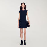 Mini dress with buttons Navy Blue Sandro Women