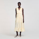 Linen maxi dress Light Yellow Sandro Women