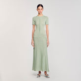 Knit maxi dress Almond Green Sandro Women