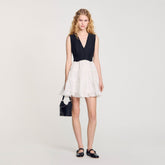 Two-tone mini dress Black / Ecru Sandro Women