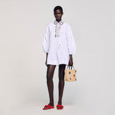 Mini dress with lace detail White Sandro Women