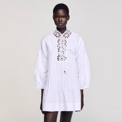 Mini dress with lace detail White Sandro Women