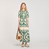 Floral print maxi dress Ecru / Green Sandro Women