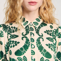 Floral print maxi dress Ecru / Green Sandro Women