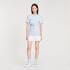 Mini tweed dress Sky Blue Sandro Women