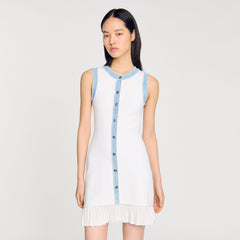 Mini knit dress with ruffles Ecru Sandro Women