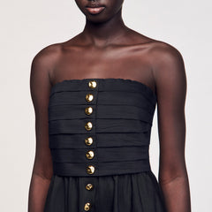 Maxi bustier dress Black Sandro Women