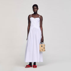 Draped bustier maxi dress White Sandro Women