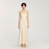 Maxi dress with straps Ecru Sandro Women