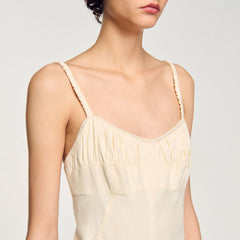 Maxi dress with straps Ecru Sandro Women