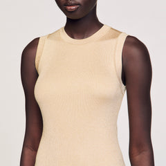Mini knit dress Gold Sandro Women