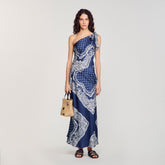 Bandana-print maxi dress Blu / White Sandro Women