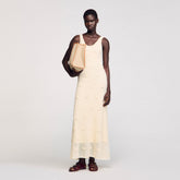 Knit maxi dress Ecru Sandro Women