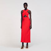 Maxi wraparound dress Red Sandro Women