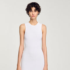 Fringed crochet dress White Sandro Women