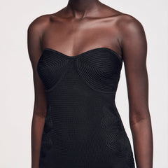 Bustier knit dress Black Sandro Women