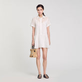Mini dress with lace details White Sandro Women