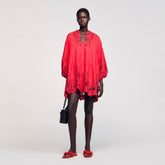 Mini dress with floral details Red Sandro Women
