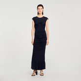 Draped maxi dress Black Sandro Women