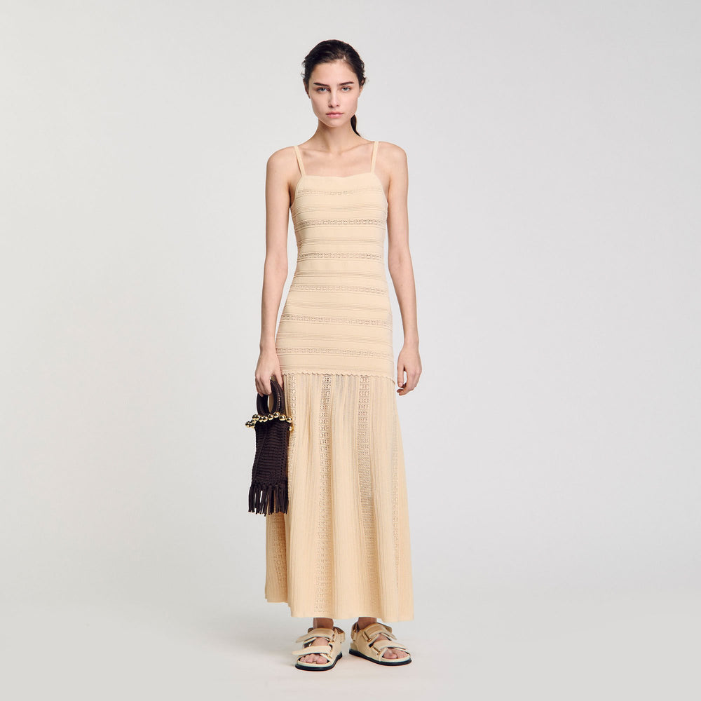 Knit maxi dress Vanilla Sandro Women