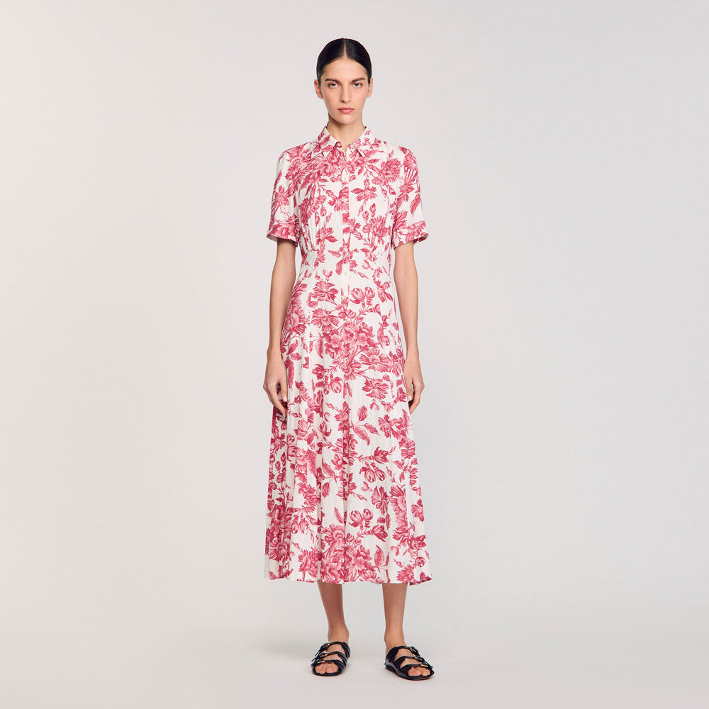 Floral patterned maxi dress White / Red Sandro Women