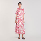 Floral patterned maxi dress White / Red Sandro Women