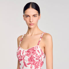 Floral print maxi dress White / Red Sandro Women