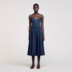 Midi denim dress Blue Jean Sandro Women