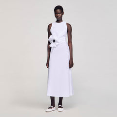 Ruffled sleeveless maxi dress White Sandro Women