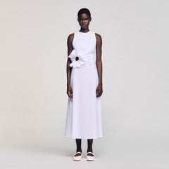 Ruffled sleeveless maxi dress White Sandro Women