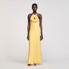 Floral detail maxi dress Straw Sandro Women
