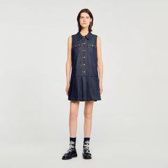 Mini denim dress Deep Blue Sandro Women