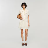 Mini lace dress Ecru Sandro Women