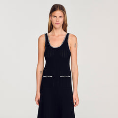 Beaded dress Black Sandro Women