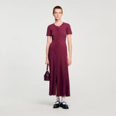 Knit maxi dress Bordeaux Sandro Women