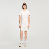 Mini knit dress with polo neck Ecru Sandro Women