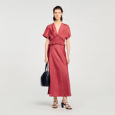 Scarf print maxi dress Red / Pink Sandro Women