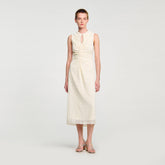 Lace keyhole maxi dress Ecru Sandro Women