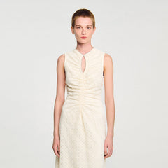 Lace keyhole maxi dress Ecru Sandro Women