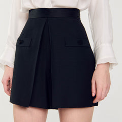High-waisted shorts with buttons Black Sandro Women