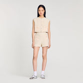 Decorative tweed shorts Yellow / Ecru Sandro Women